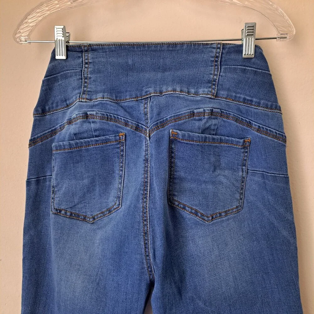 Wax Jean Juniors Skinny Jeans High Rise Snatched Waist Medium Blue Size 13